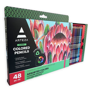 Colored Pencils, Triangle Shaped - Set of 48