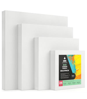 Arteza Stretched Canvas, Classic, White, 24x30, Large Blank Canvas Boards  for Painting - 6 Pack