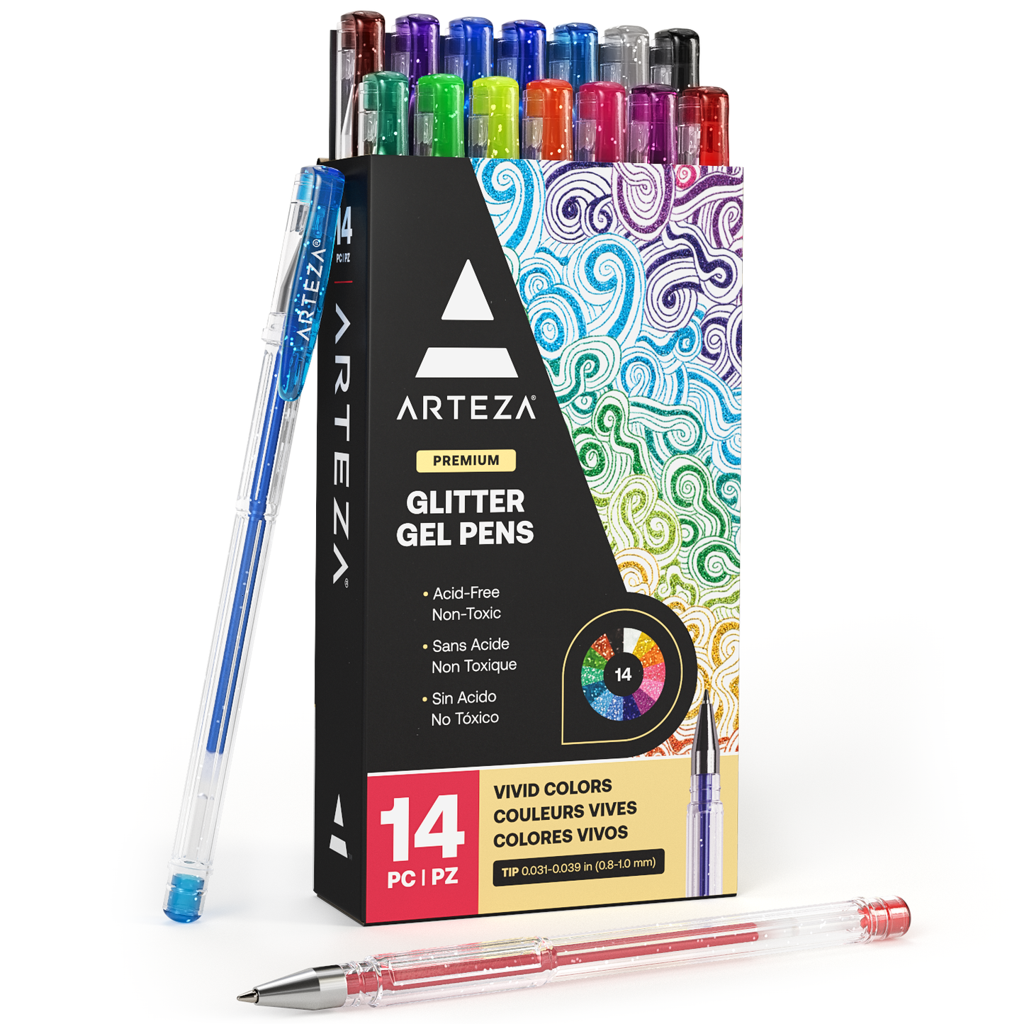Arteza Super Glitter Iridescent Gel Pens, Swatch & Review