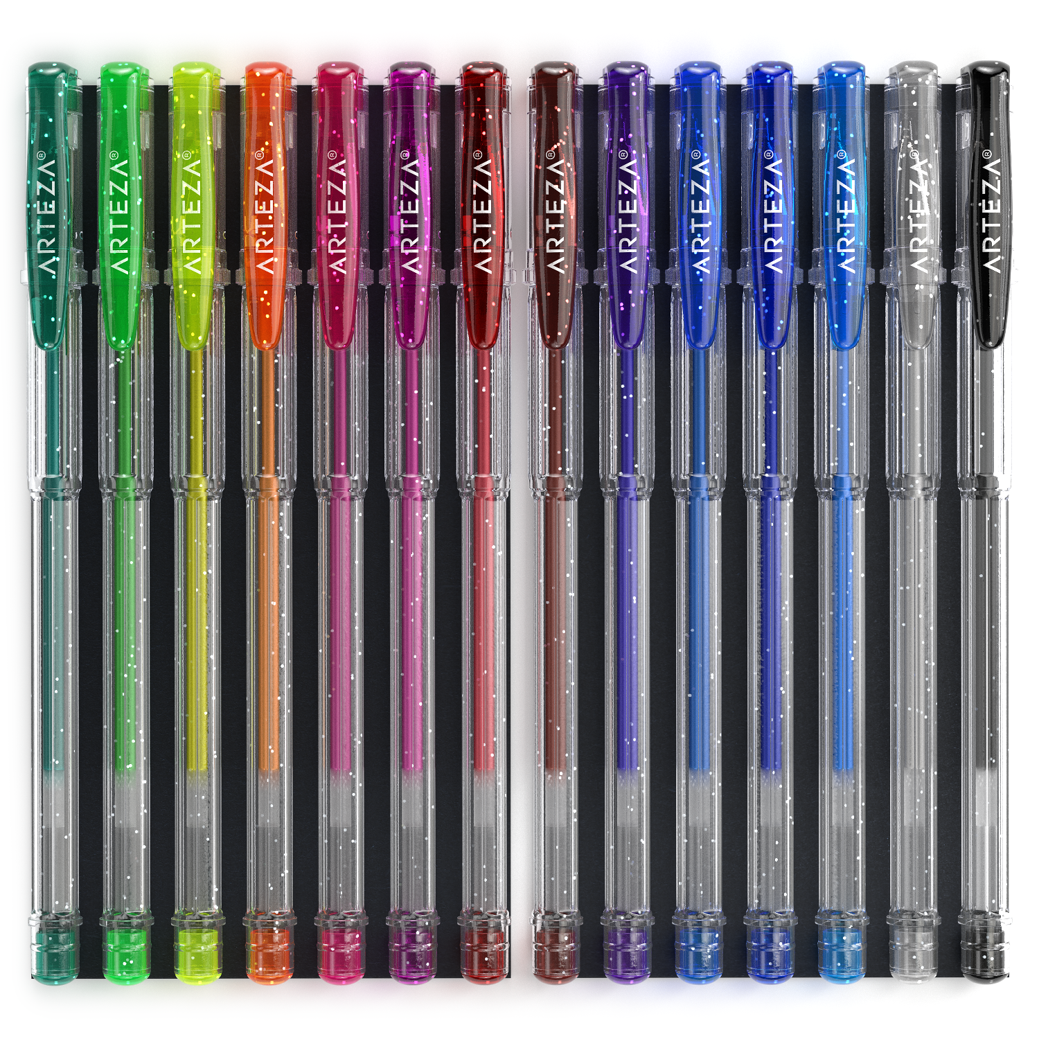 Gel Ink Pens, Glitter - Set of 14