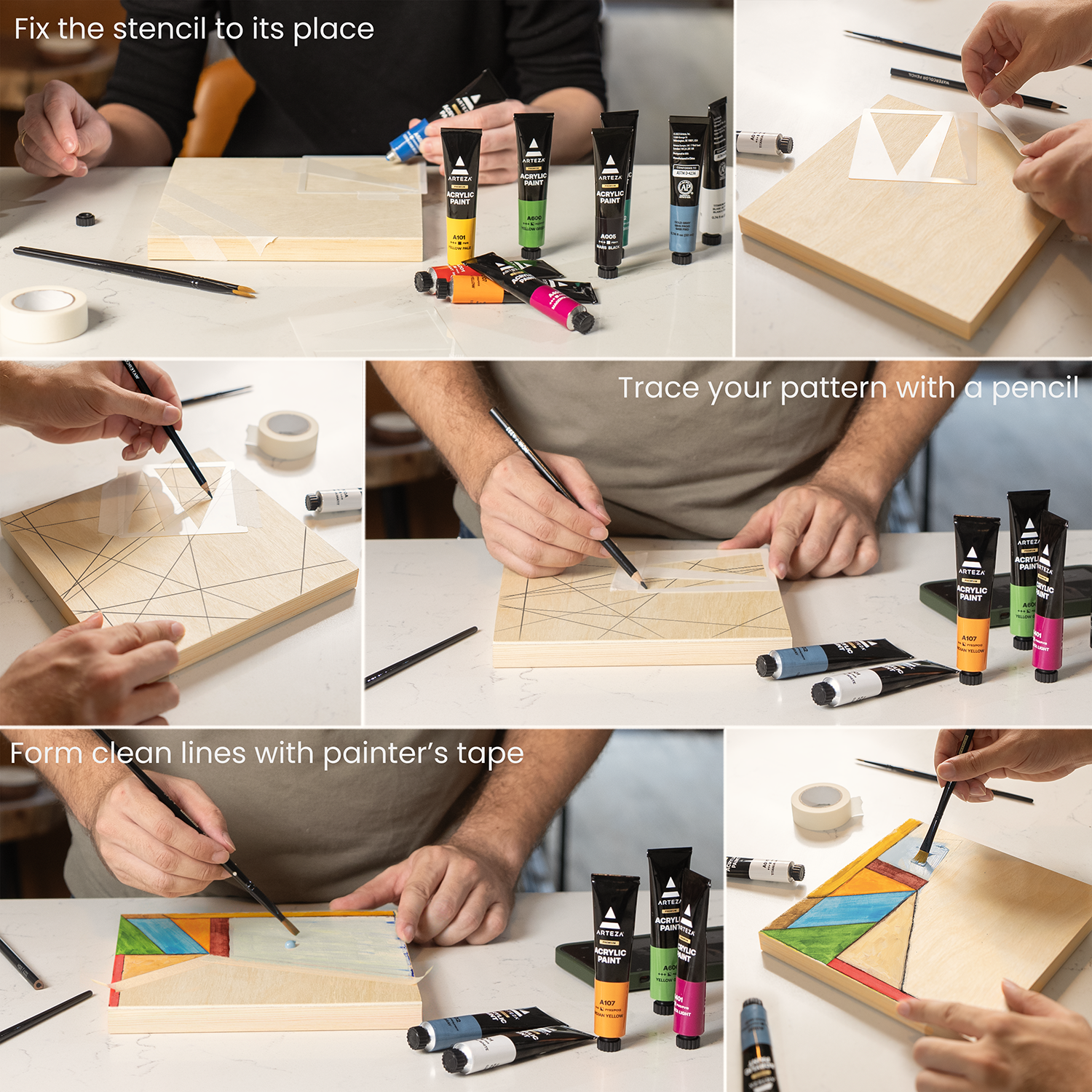 Abstract Wood Painting Set