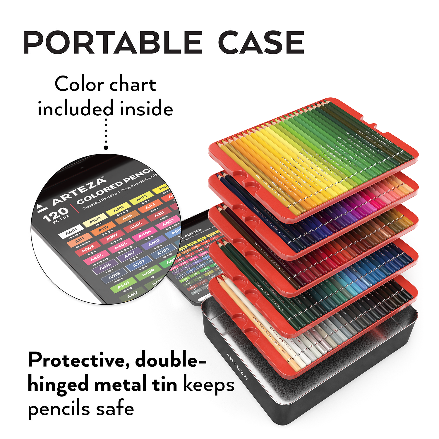 PRINA Art Supplies 120-Color Colored Pencils Set for Adults