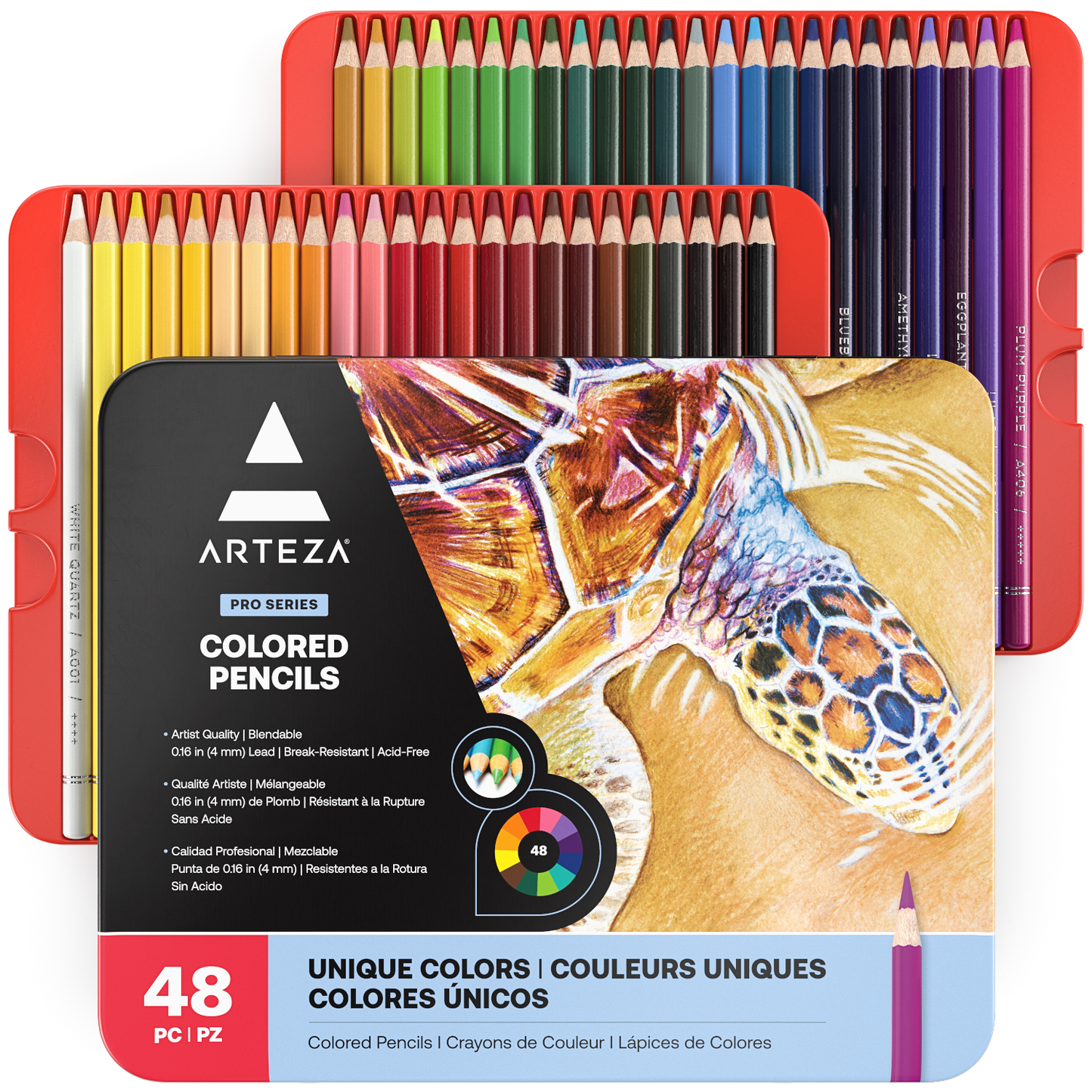 Leader Premium Pre-Sharpened Colored Pencil Set - 48 Colors
