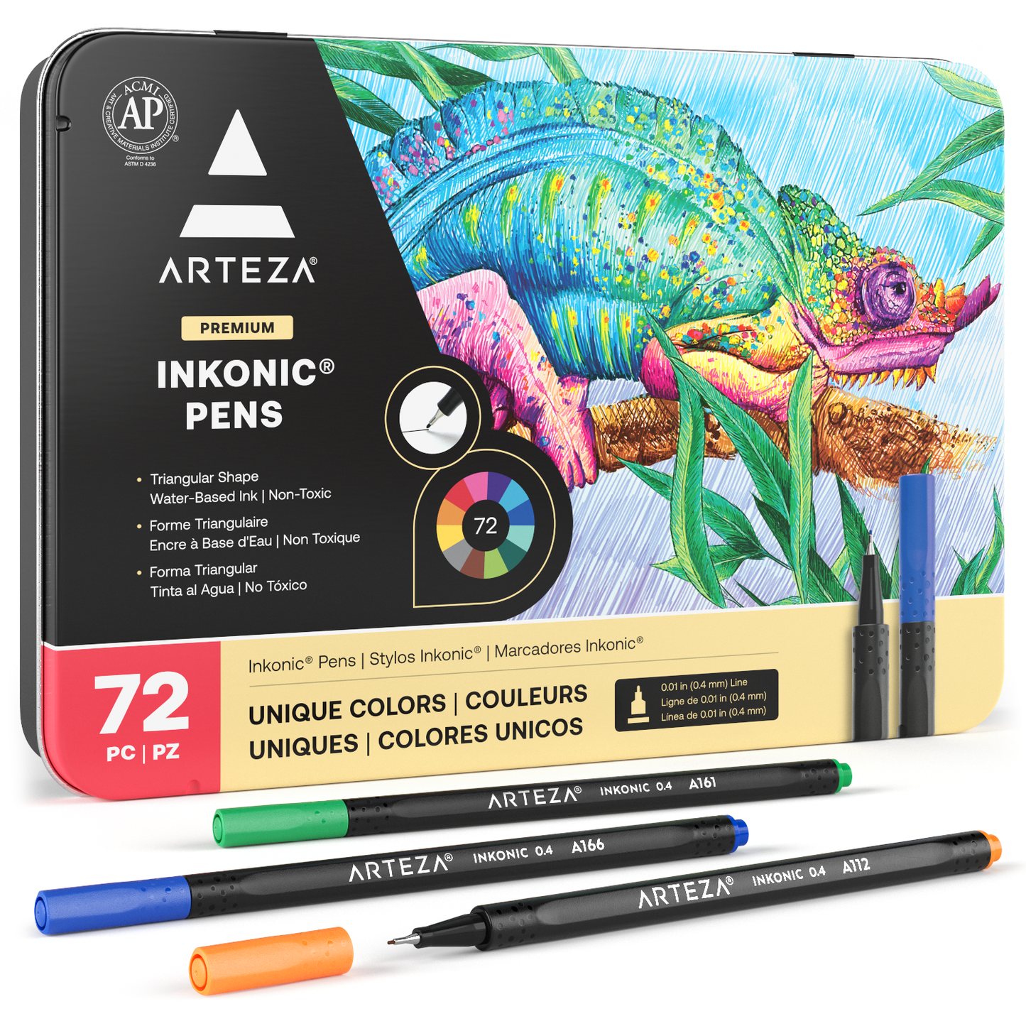 ARTEZA Inkonic Fineliners Fine Point Pens, Set of 72 Fine Tip Markers —  CHIMIYA