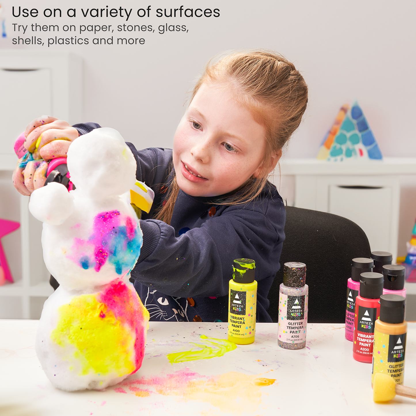 Kids Premium Tempera Paint, Assorted Colors, 2oz Bottles - Set of 32