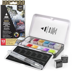 Buy Arteza Classic Watercolor Paint, Set of 36 Vibrant Color Cakes,  Includes 1 Water Brush Pen, Art Supplies Travel Watercolor Kit for Adults,  Artists, and Students Online at Lowest Price Ever in