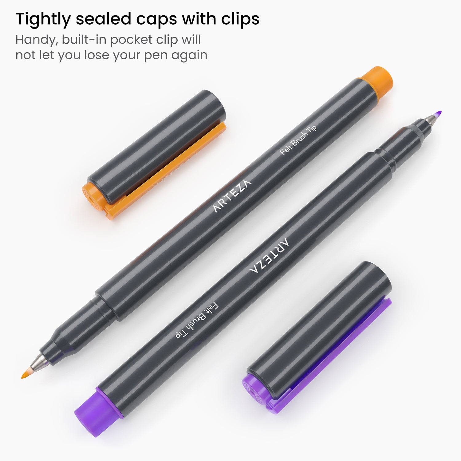 ARTEZA Real Brush Pens, Set of 12 Paint 1 Count (Pack 12), Unique Colors