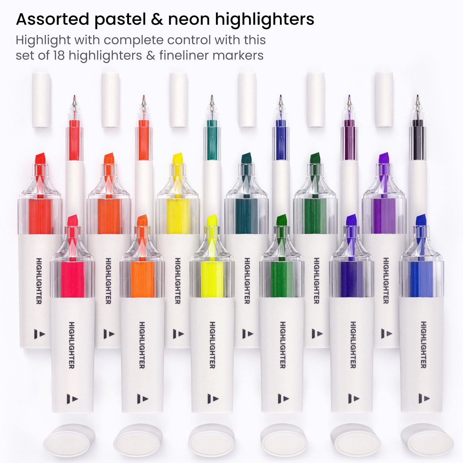 18 Piece Highlighter & Fineliner Set