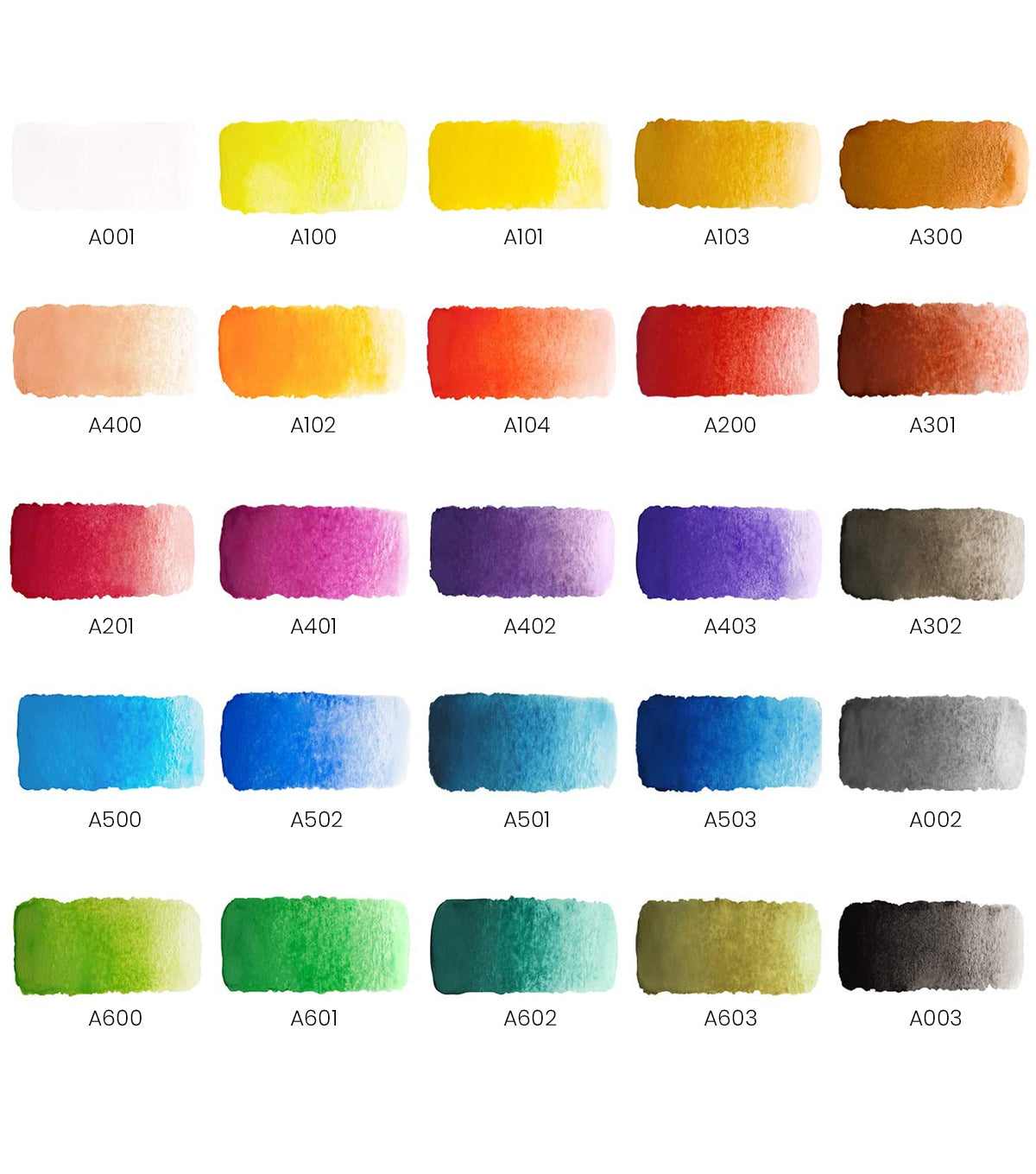 Watercolor Artist Paint, Opaque Colors in Pans - Set of 25