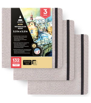 8.5 x 8.5 Linen-Bound Watercolor Sketchbook, 76 Sheets, 110 lb -  Cold-Pressed - 2 Pack, 8.5” x 8.5” - 2 Pack - Fry's Food Stores