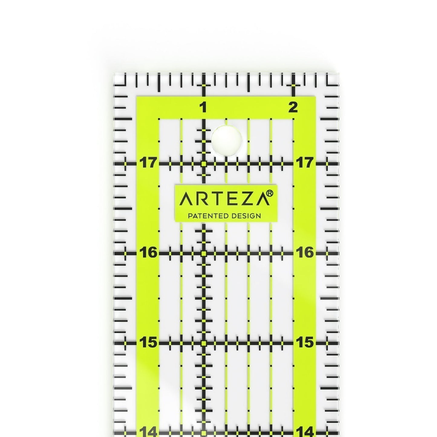 Arteza FBA_ARTZ-8024 ARTEZA Acrylic Quilters Ruler & Non Slip Rings -  Double-Colored Grid Lines (4.5X4.5, 6X6, 9.5X9.5, 12.5X12.5, Set of