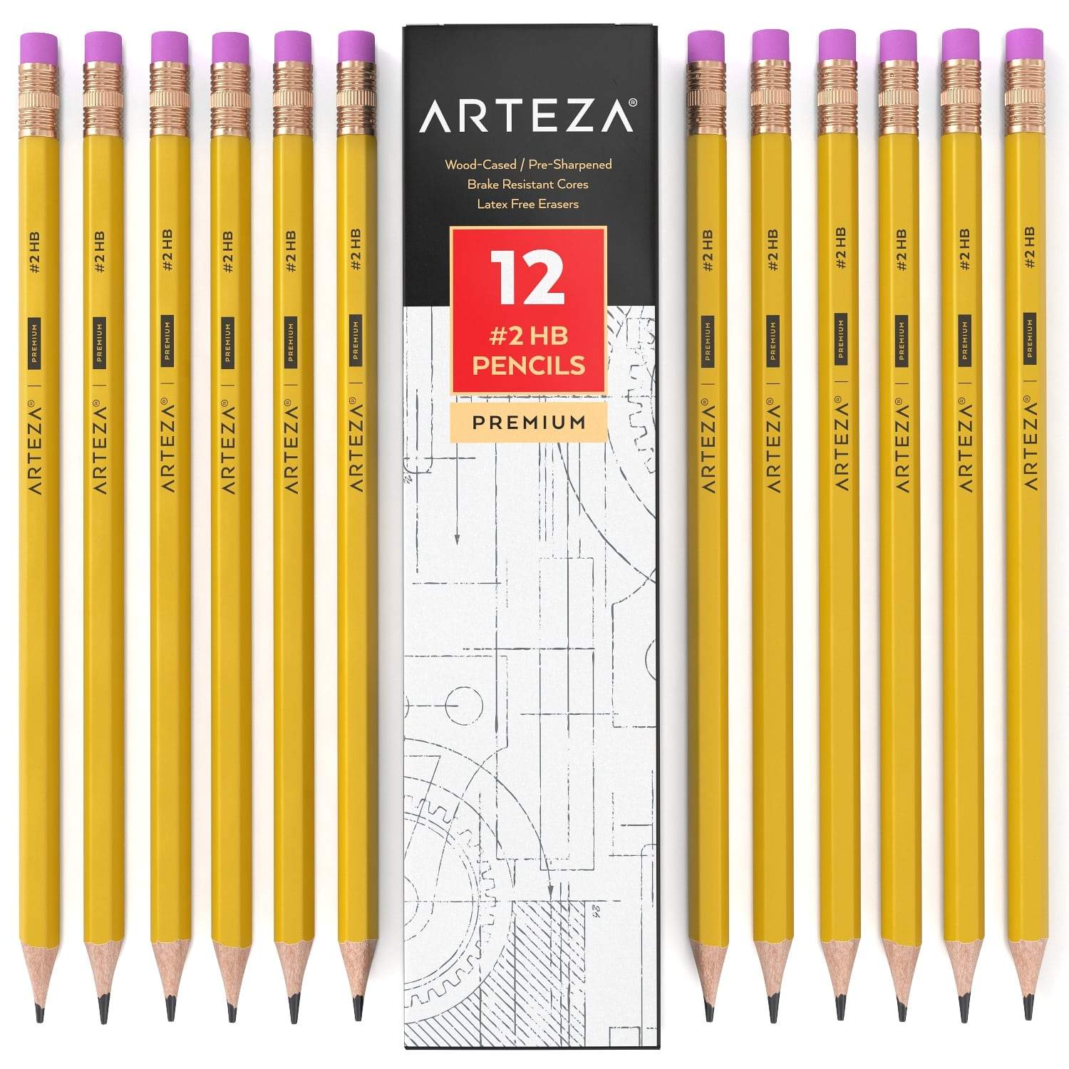#2 HB Wood Pencils - Set of 12