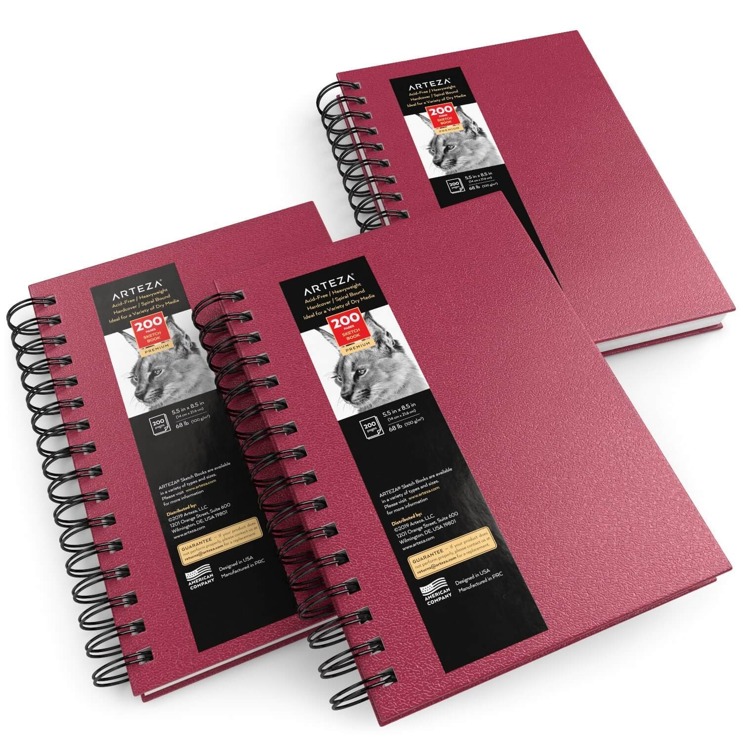 Sketchbook Spiral-Bound Hardcover Pink 5.5