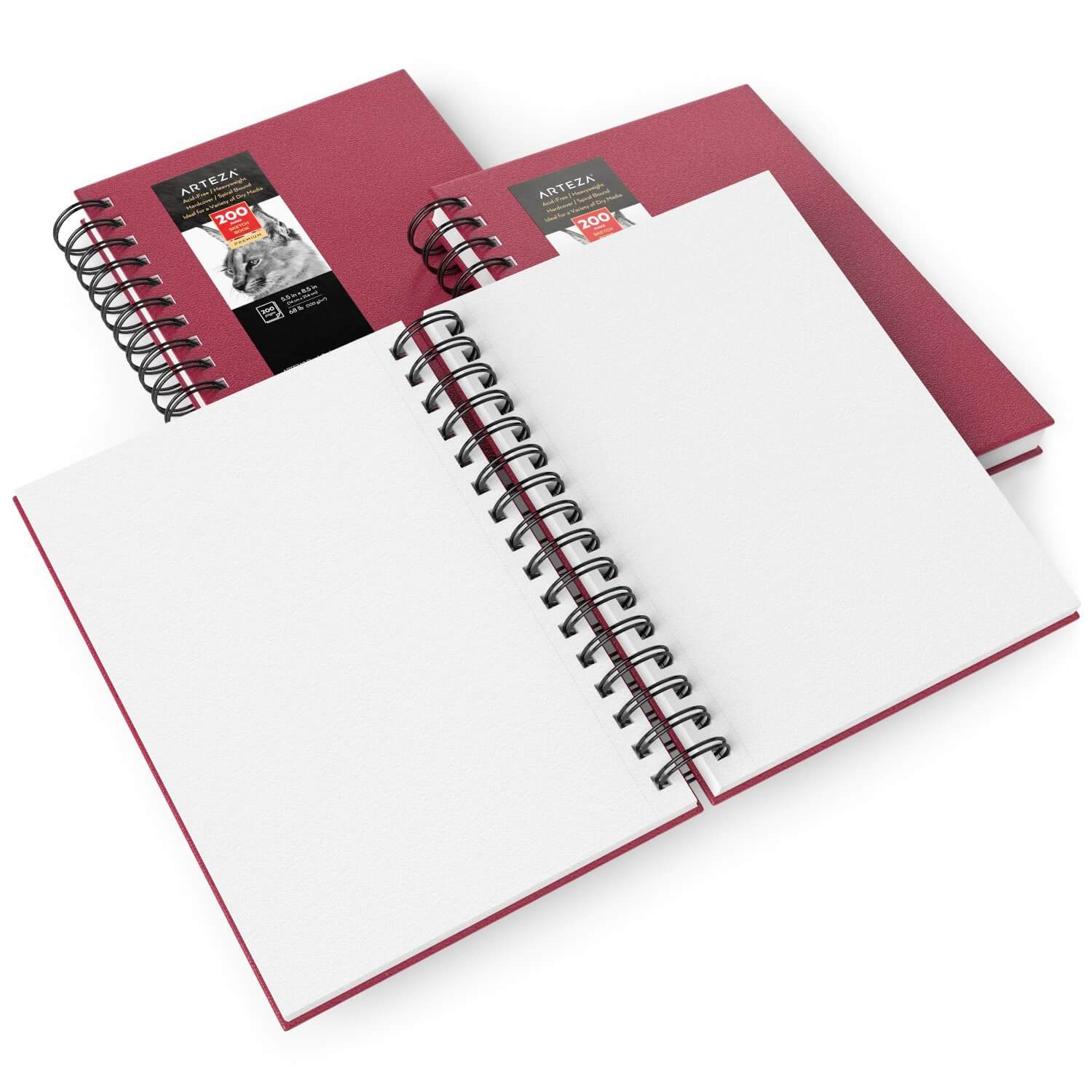 Sketchbook Spiral-Bound Hardcover Pink 5.5