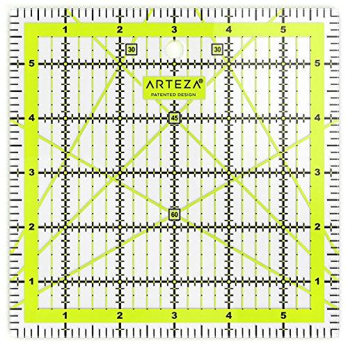 Acrylic Quilter's Ruler, 6" x 6"