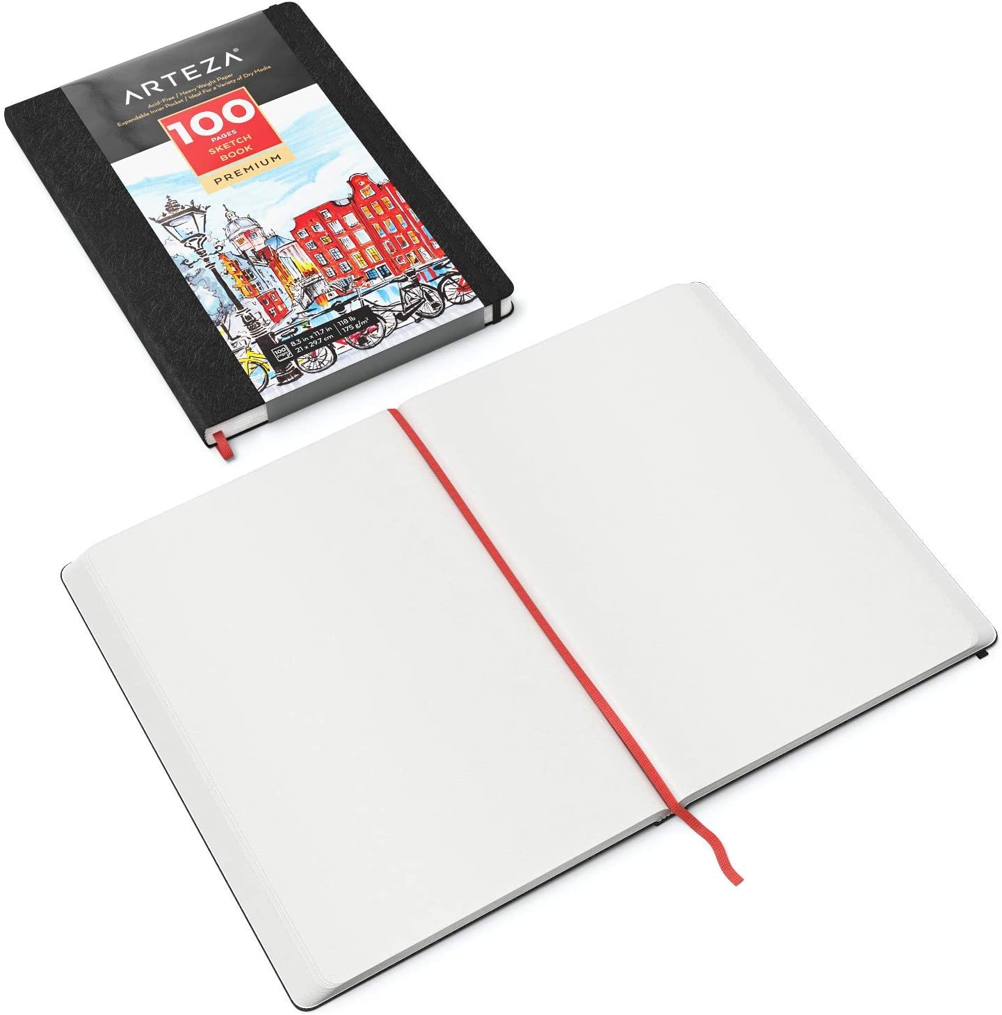 Sketchbook, Hardbound, 8.3" x 11.7", 100 Pages - Pack of 2