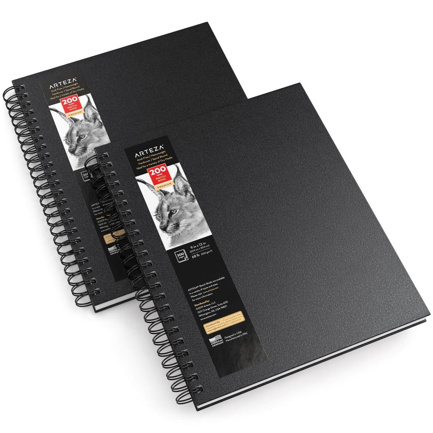 Art-N-Fly Black Sketch Pad Mini 5.5x8.5 2 Pack - Black Paper Sketchbook  for Drawings, Perforated Edge on Spiral 100 Sheets Total - Art Sketch Book