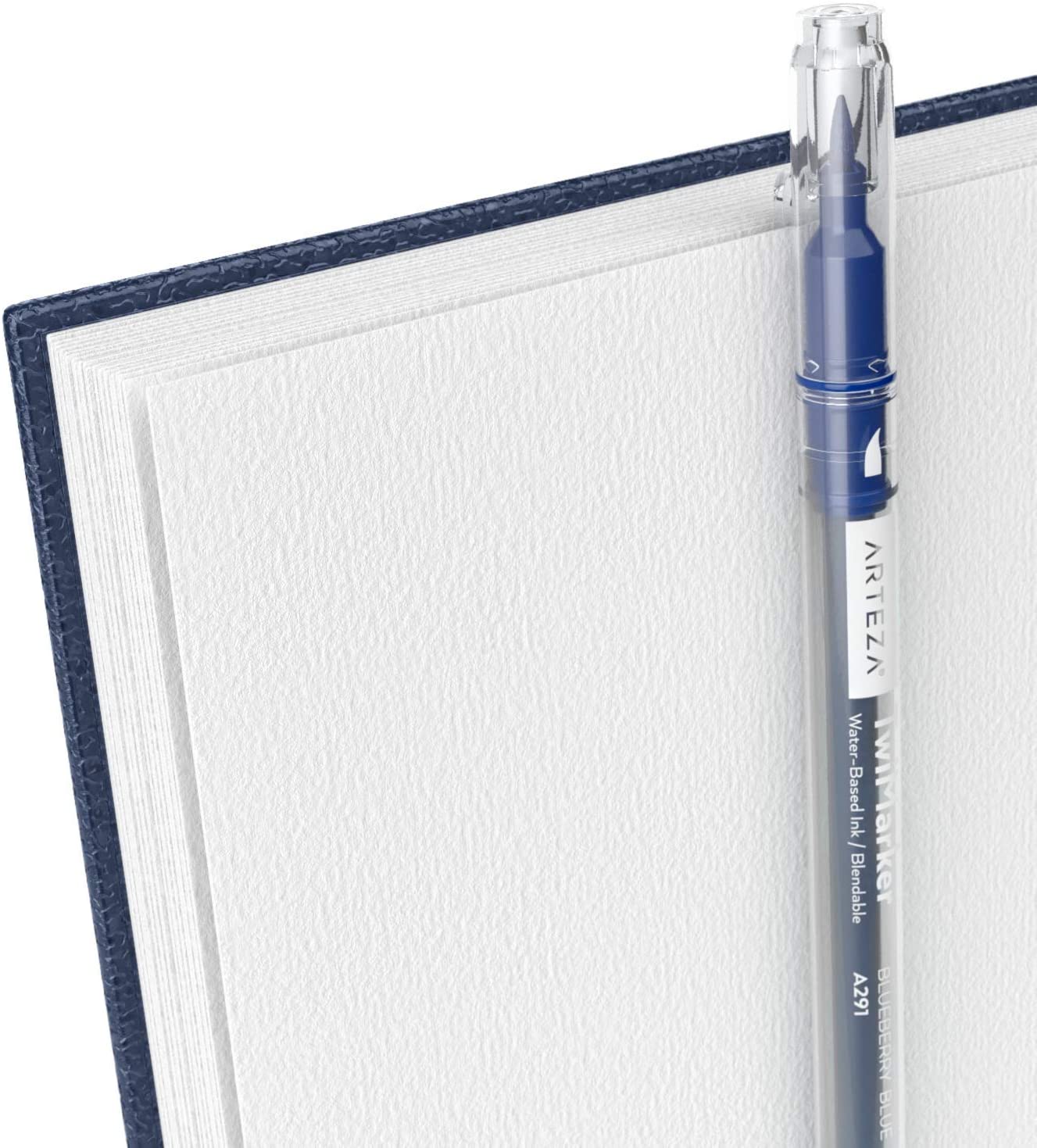 Watercolor Book, Spiral-Bound Hardcover, Blue, 9" x 12” - Pack of 2