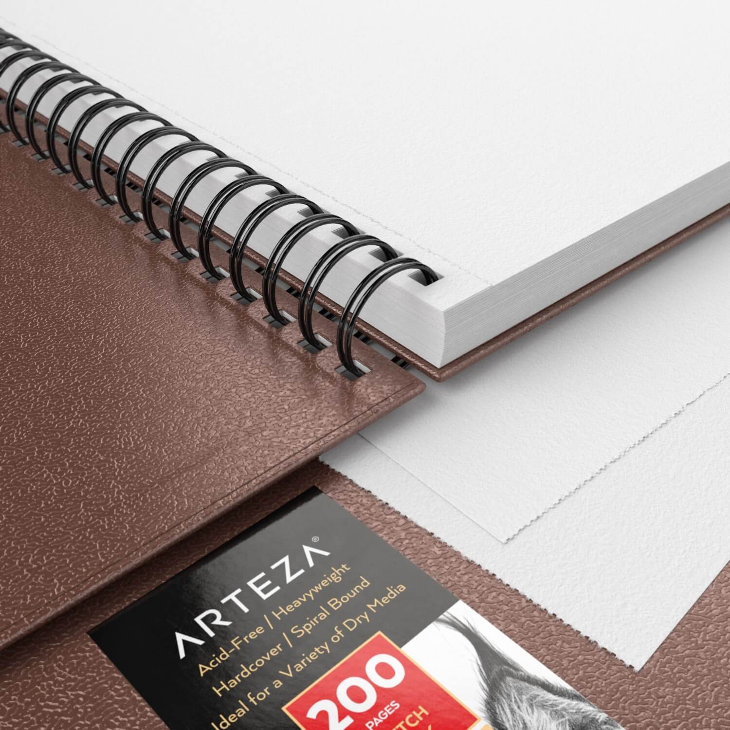  ARTEZA Mixed Media Sketchbooks, Pack of 2, 9 x 12 Inches,  60-Sheet Drawing Pads, 110lb/180gsm Acid-Free Paper, Micro-Perforated,  Spiral-Bound, Art Supplies for Wet and Dry Media,White : Arts, Crafts &  Sewing