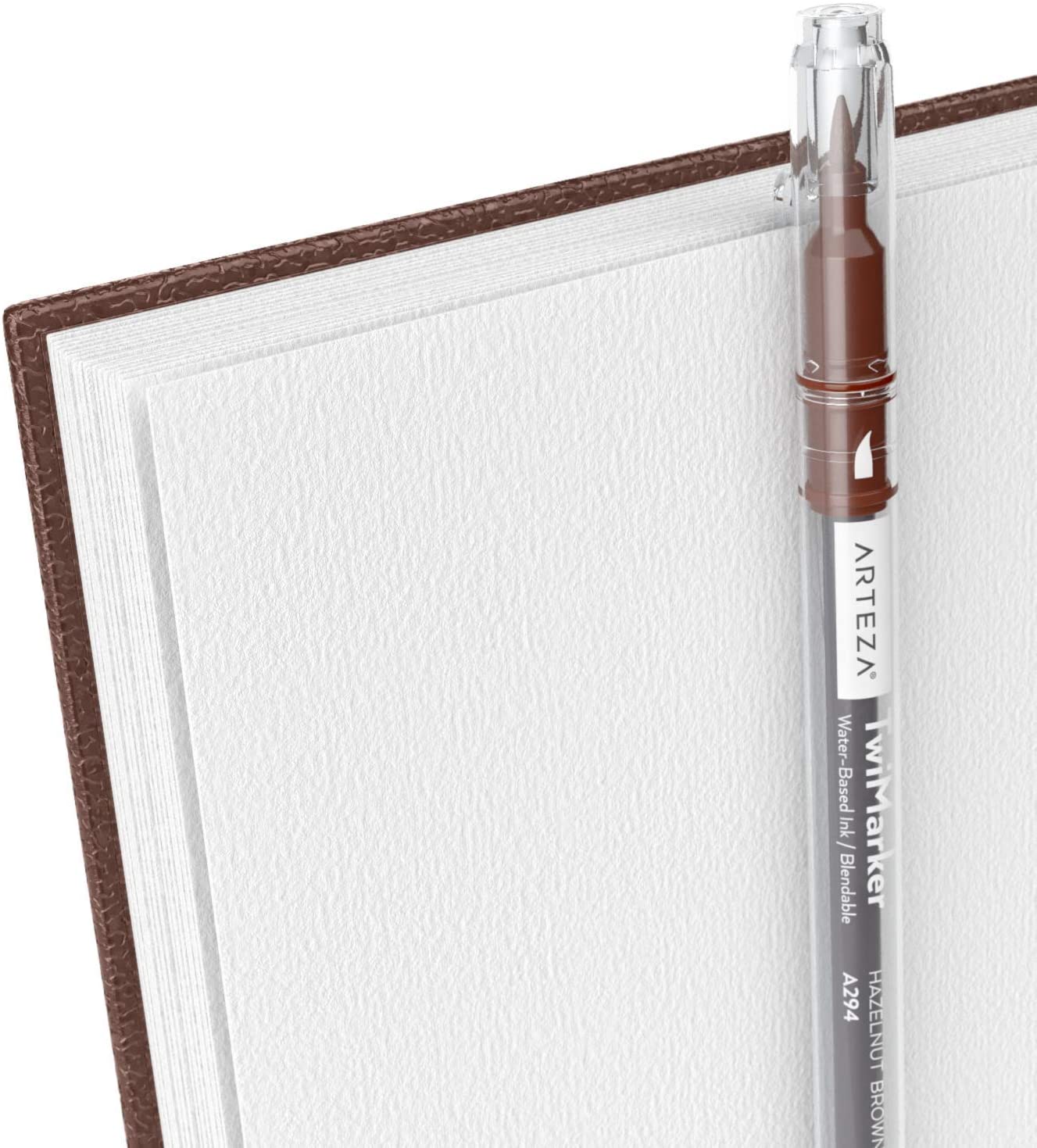 Watercolor Book, Spiral-Bound Hardcover, Brown, 9" x 12” - Pack of 2