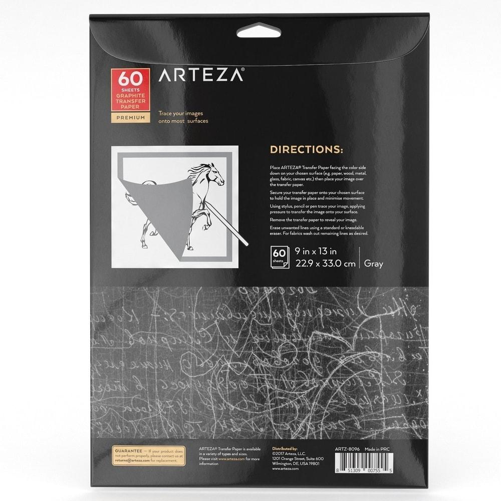 Arteza Graphite Transfer Paper, 9 X 13, 60 Gray Sheets : Target