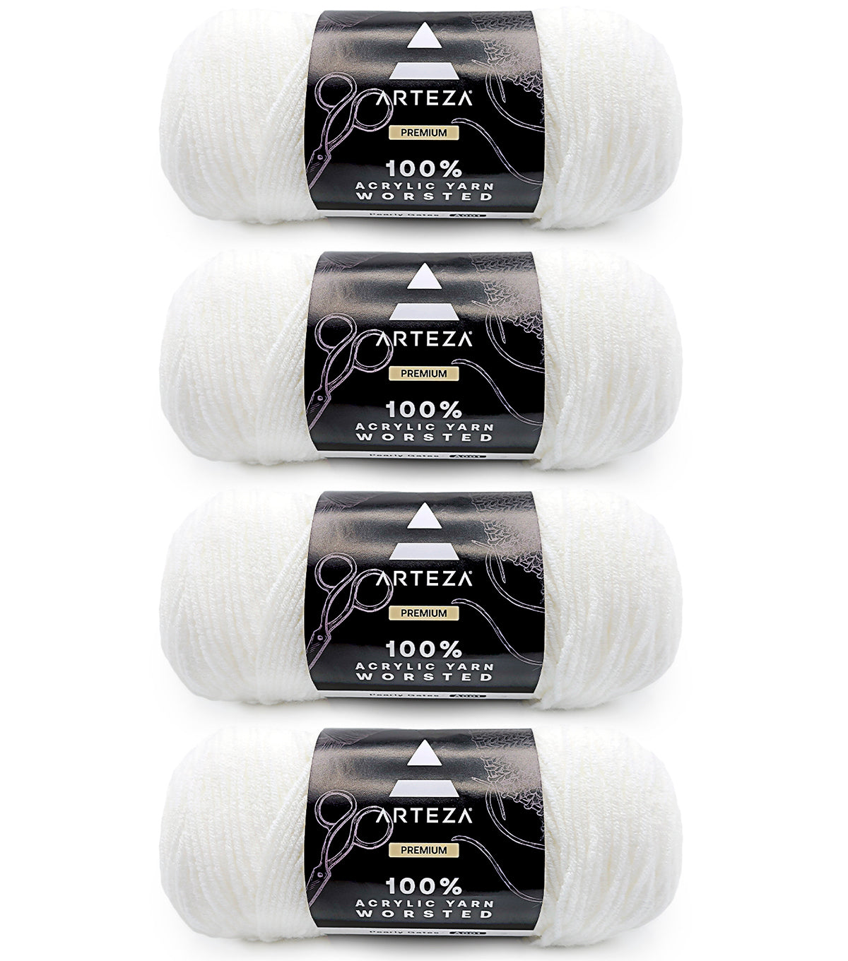 100% Acrylic Yarn, Worsted - 4 Pack