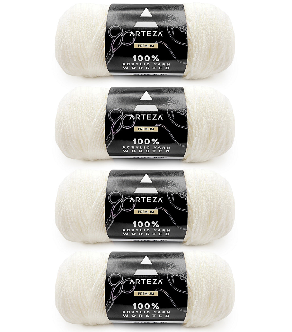 100% Acrylic Yarn, Worsted - 4 Pack