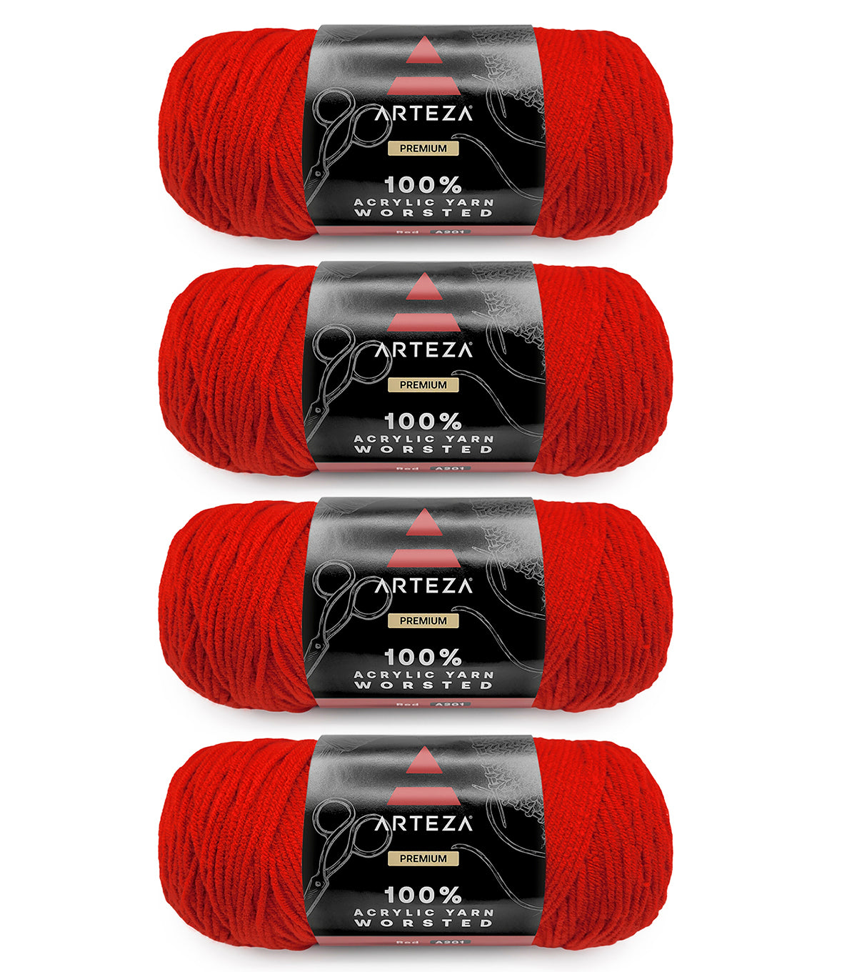 100% Acrylic Yarn, Worsted - 4 Pack