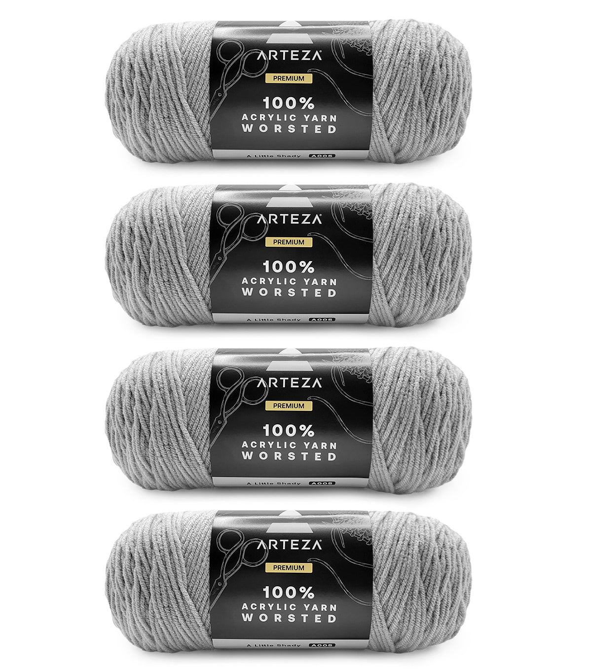 100% Acrylic Yarn, Worsted - 4 Pack