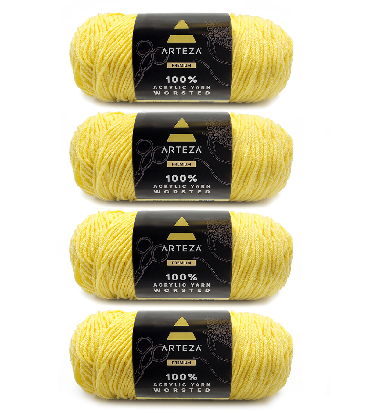  Arteza Acrylic Yarn for Crocheting, 4 x 200-g Skeins of  Worsted Yarn for Knitting, Half & Half A002, Machine Washable, Knitting &  Crochet Supplies – Use with Knitting Needles and