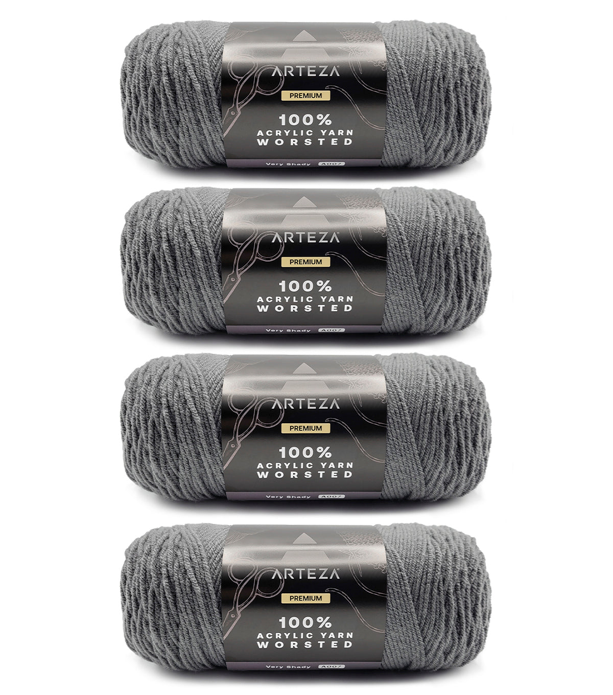 100% Acrylic Yarn, Worsted - 4 Pack