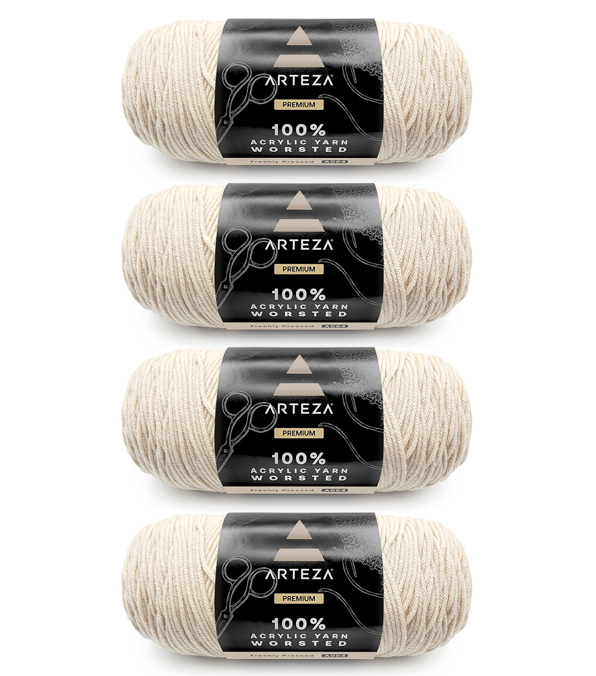 Yarn Bundle Acrylic - Black, Tan and White