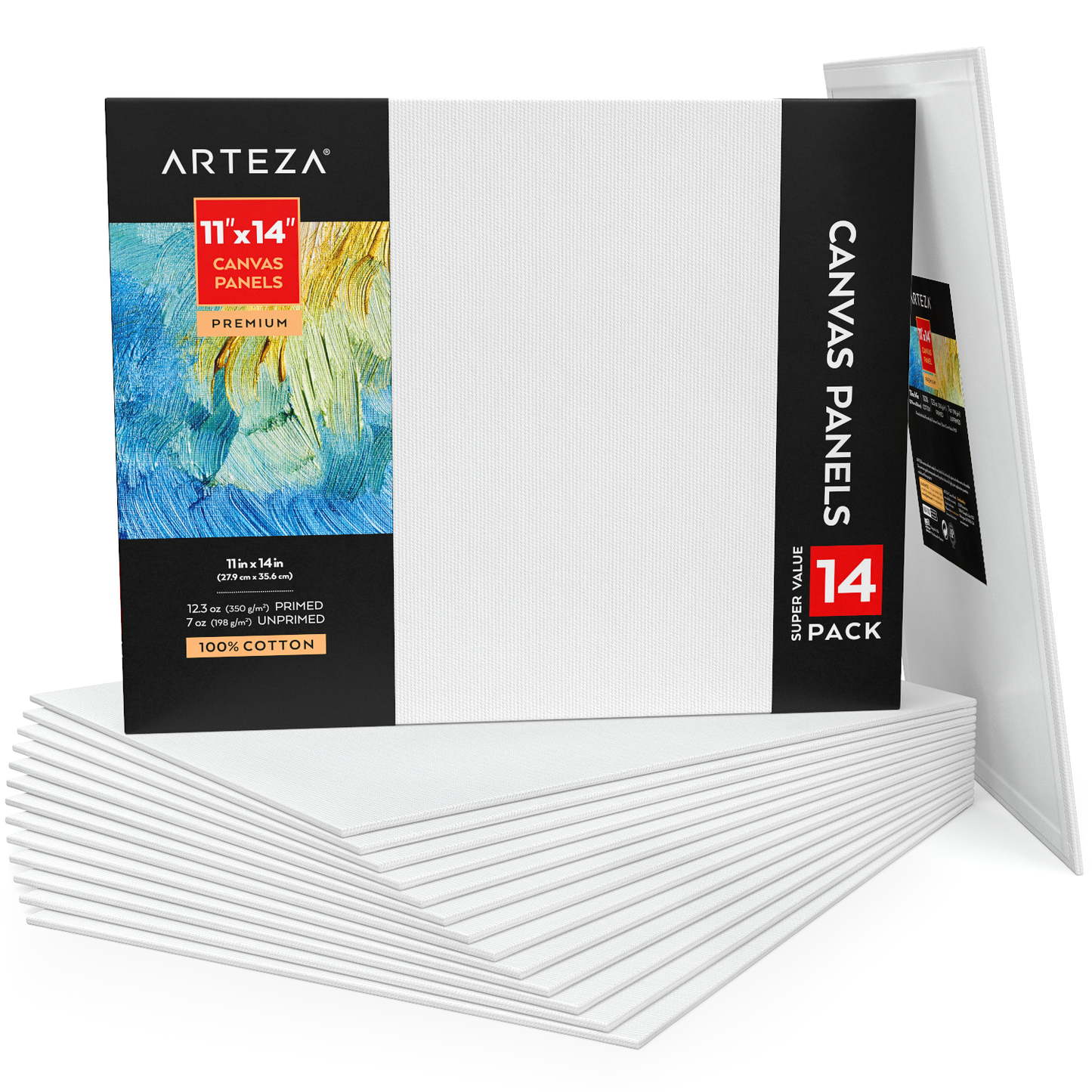 Premium Canvas Panels, 11" x 14" - Pack of 14