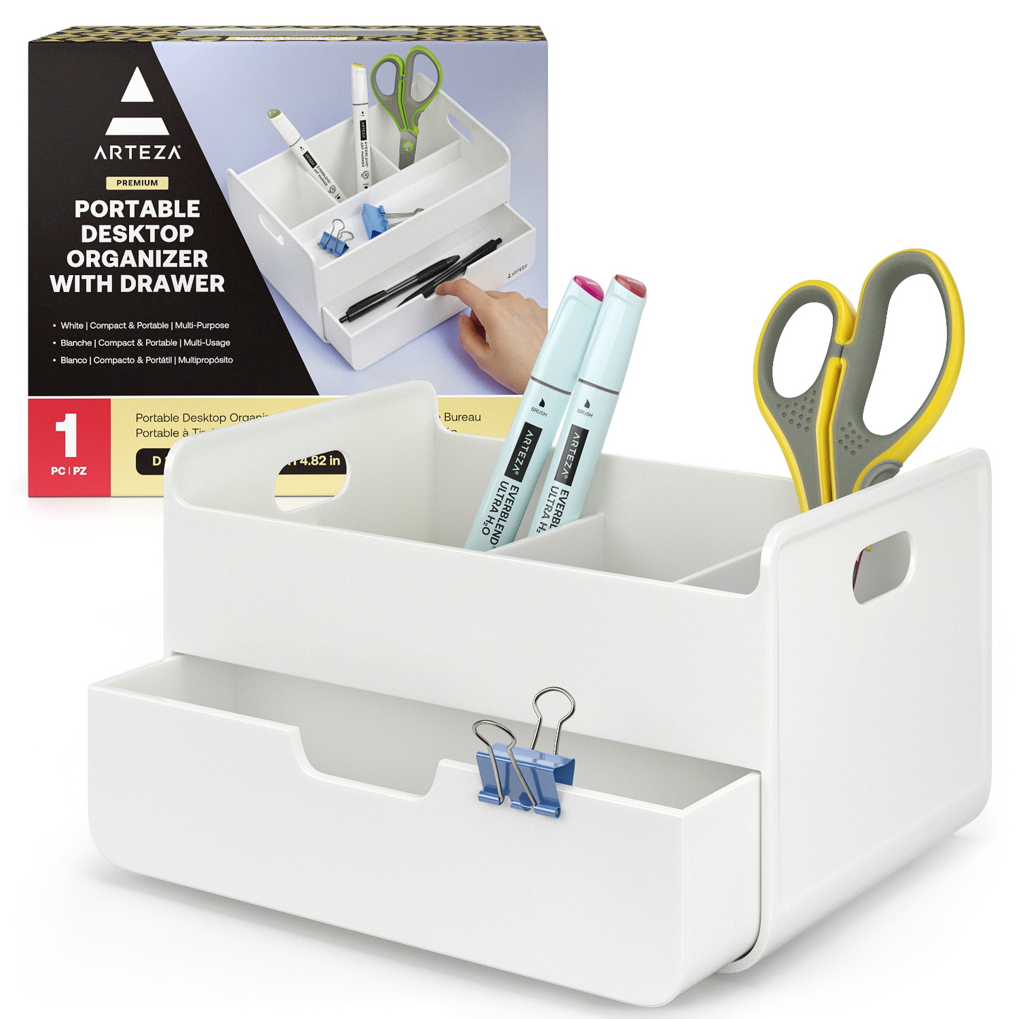 Small Desk Organizer with Drawer –