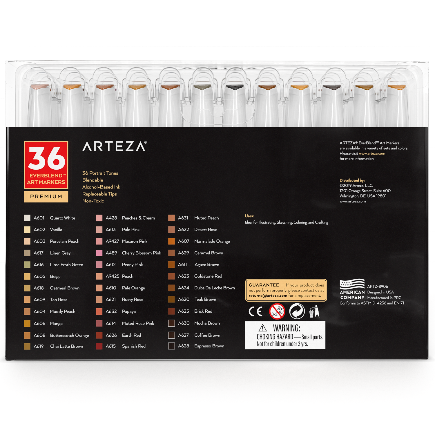 EverBlend Ultra Art Markers, Portrait Tones - Set of 36 | Arteza