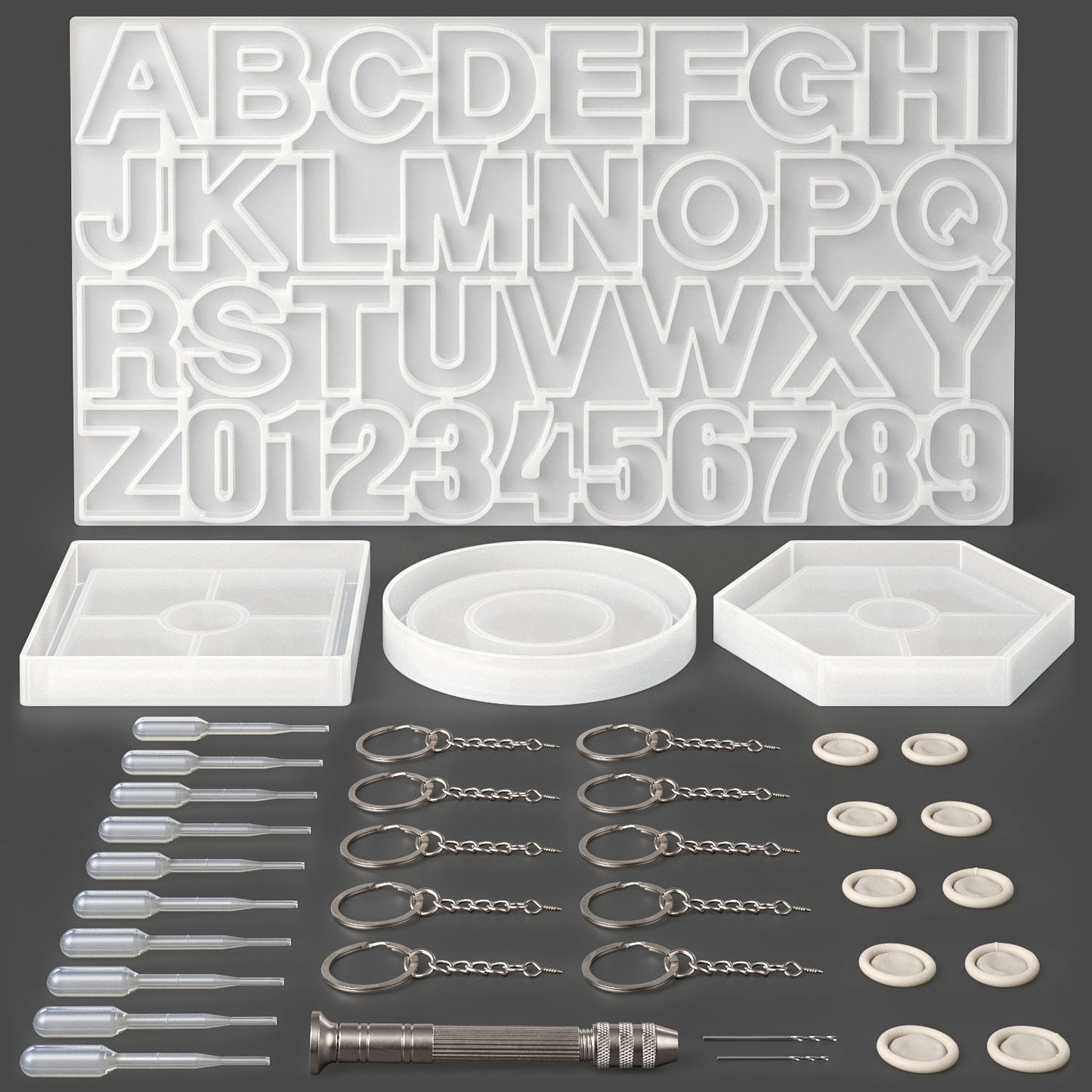 Silicone Molds & Keychain Accessories Kit