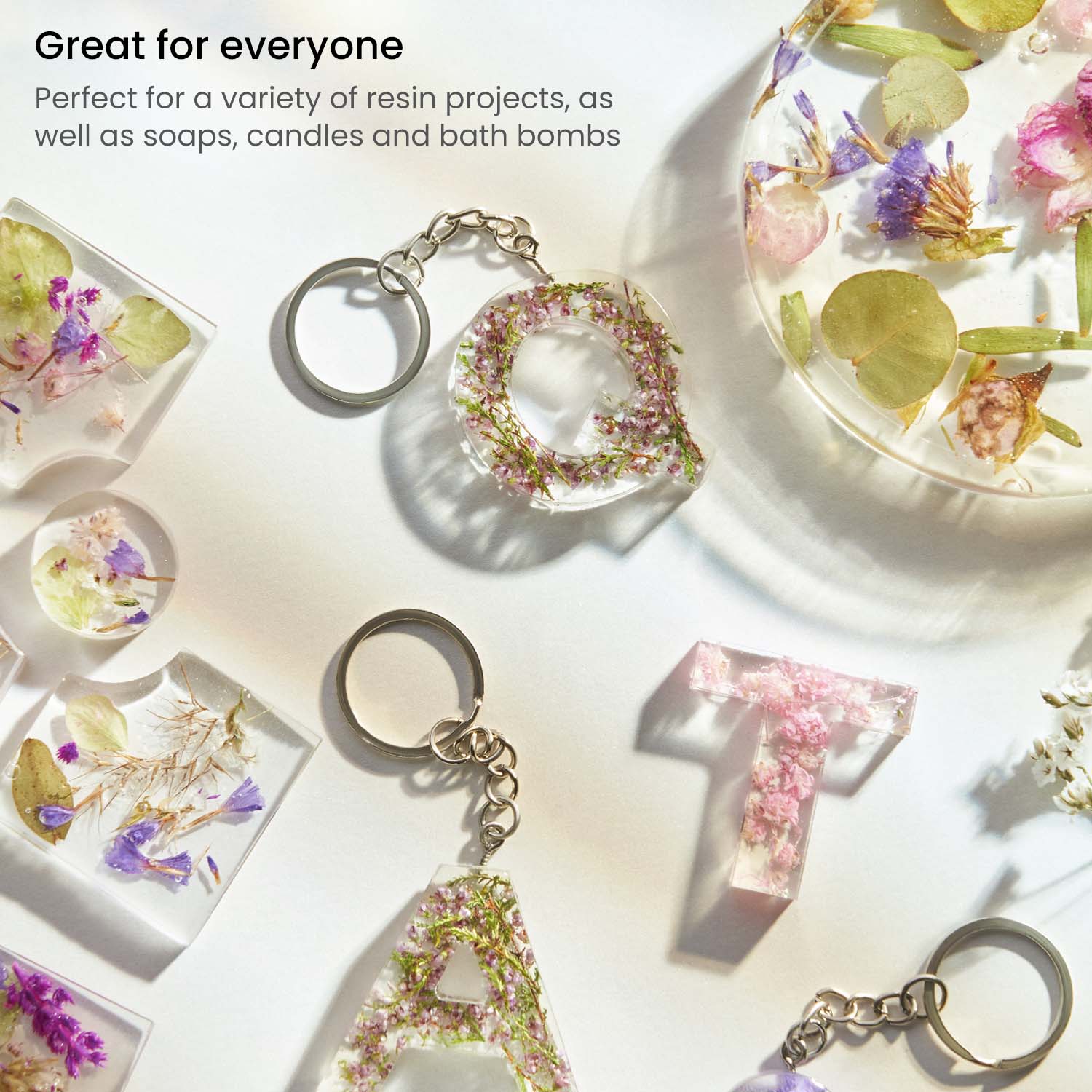 Keychain Letter Silicone Resin Mold Kit With Glitter 