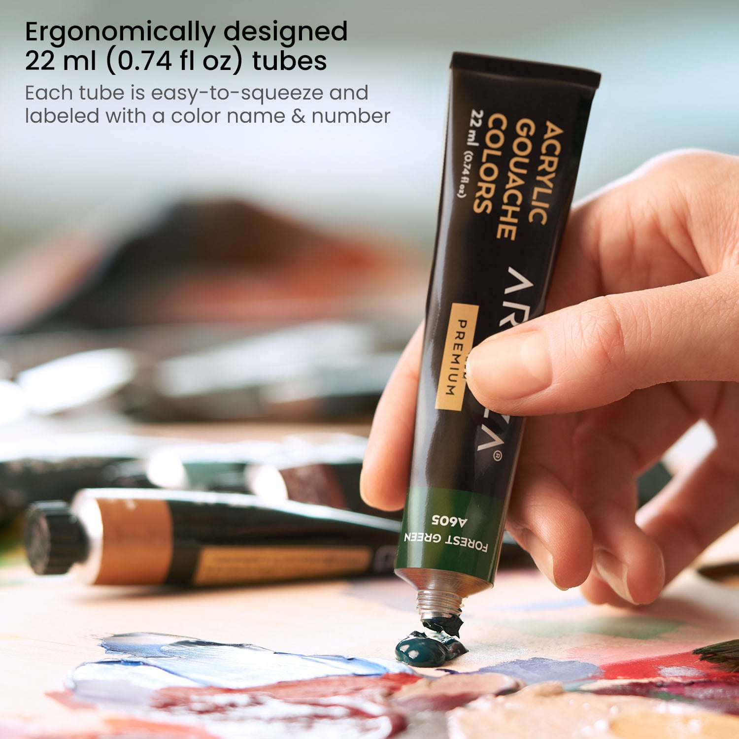 Using Acrylic Gouache Paint, Essential Tones Pack of 24