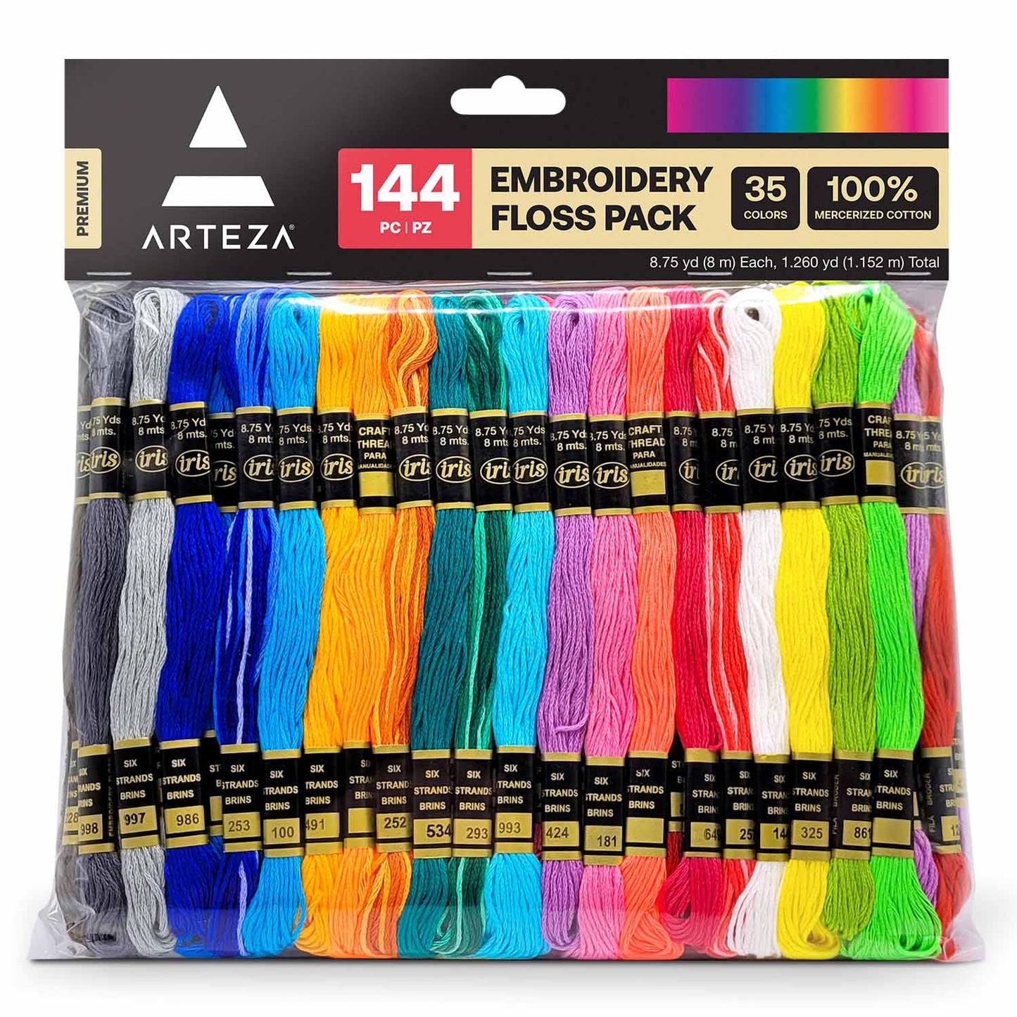 Embroidery Floss, 35 Colors  - 144 Pieces