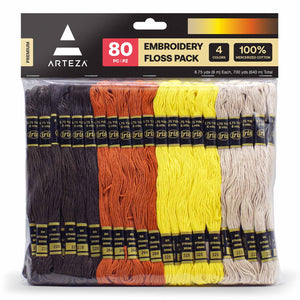 Arteza Embroidery Floss, Red, Pink, Purple & Violet Tones - 80 Pieces