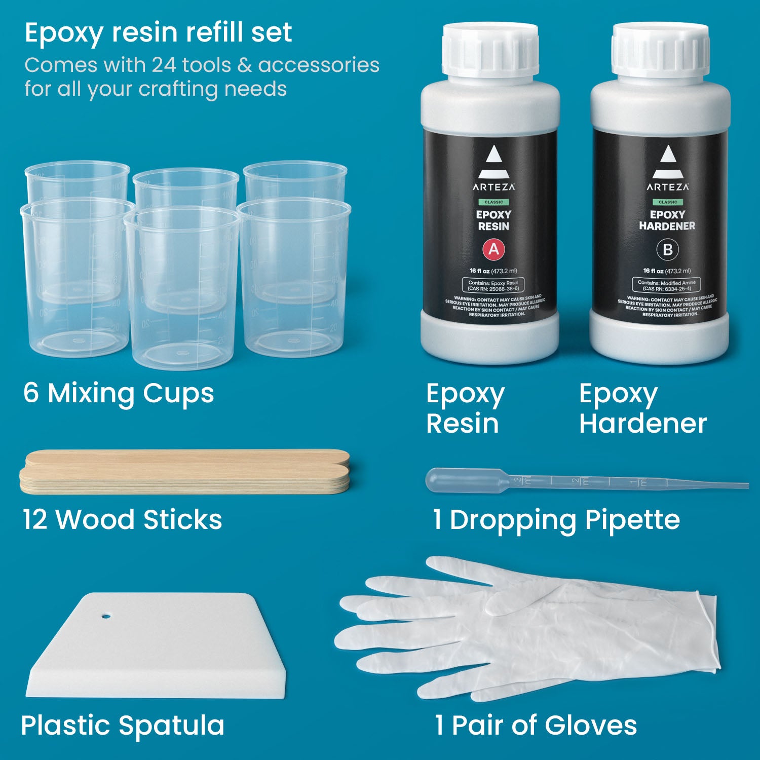 32oz. Epoxy Resin Refill Set with Accessories –
