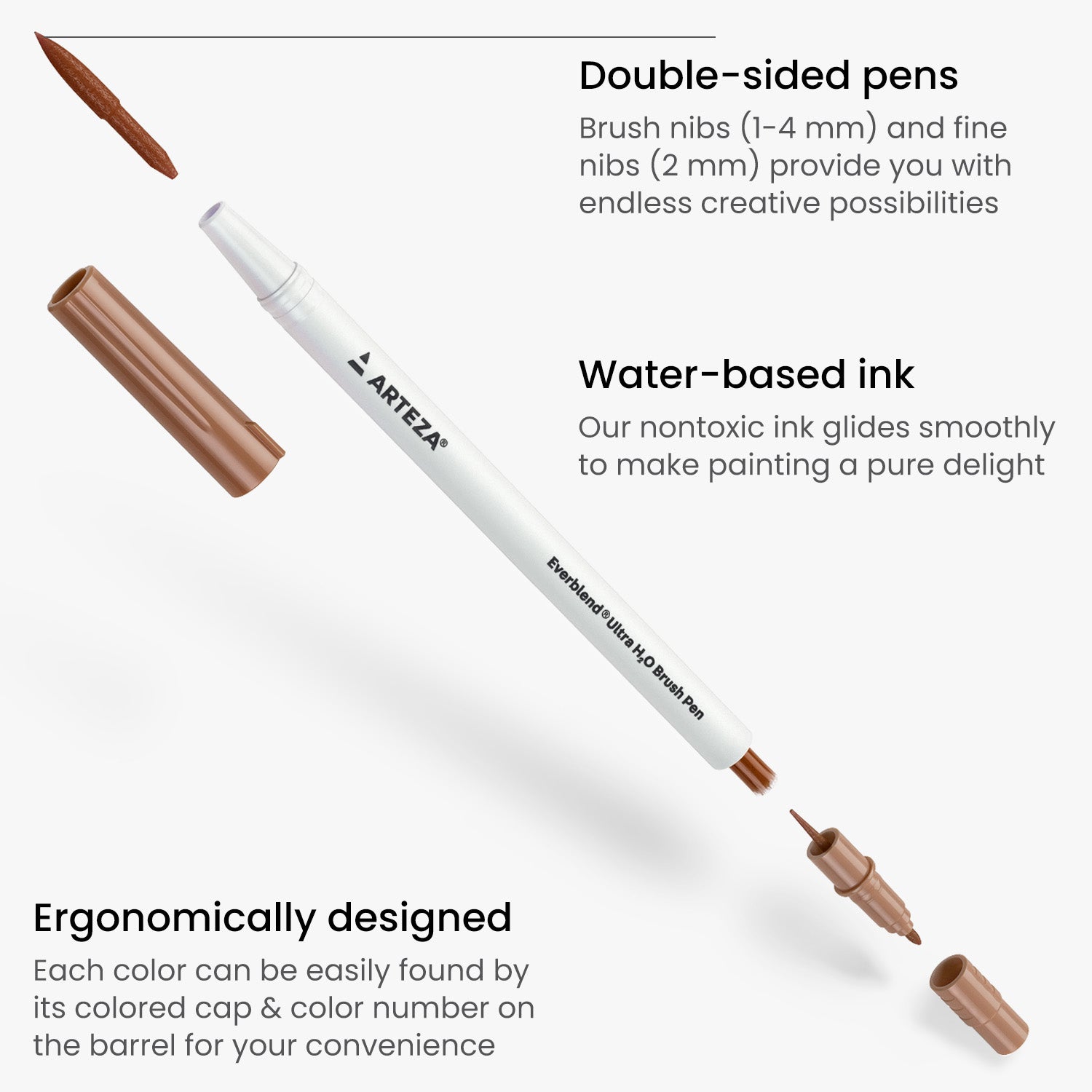 Dual Brush Pen Set - Retro Colors, Set of 10