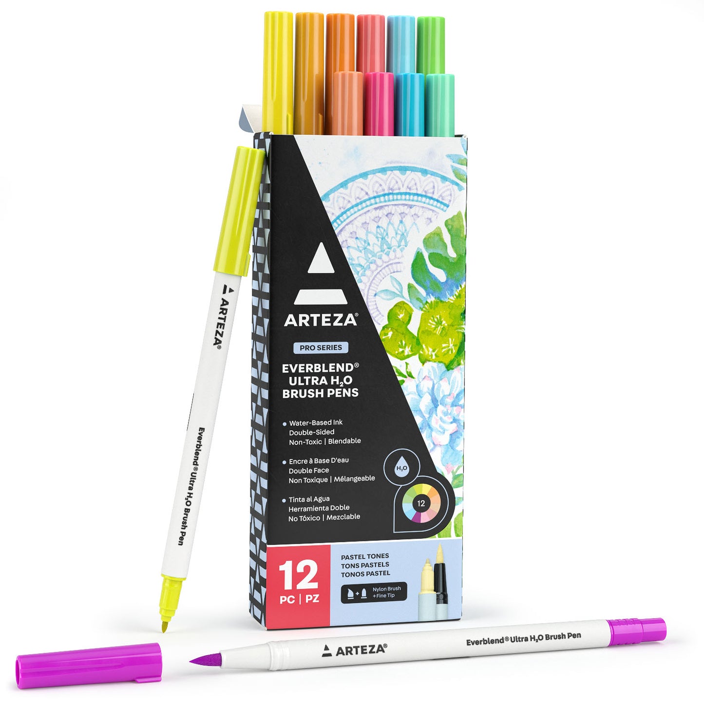 Watercolor Brush Pens, Set of 12