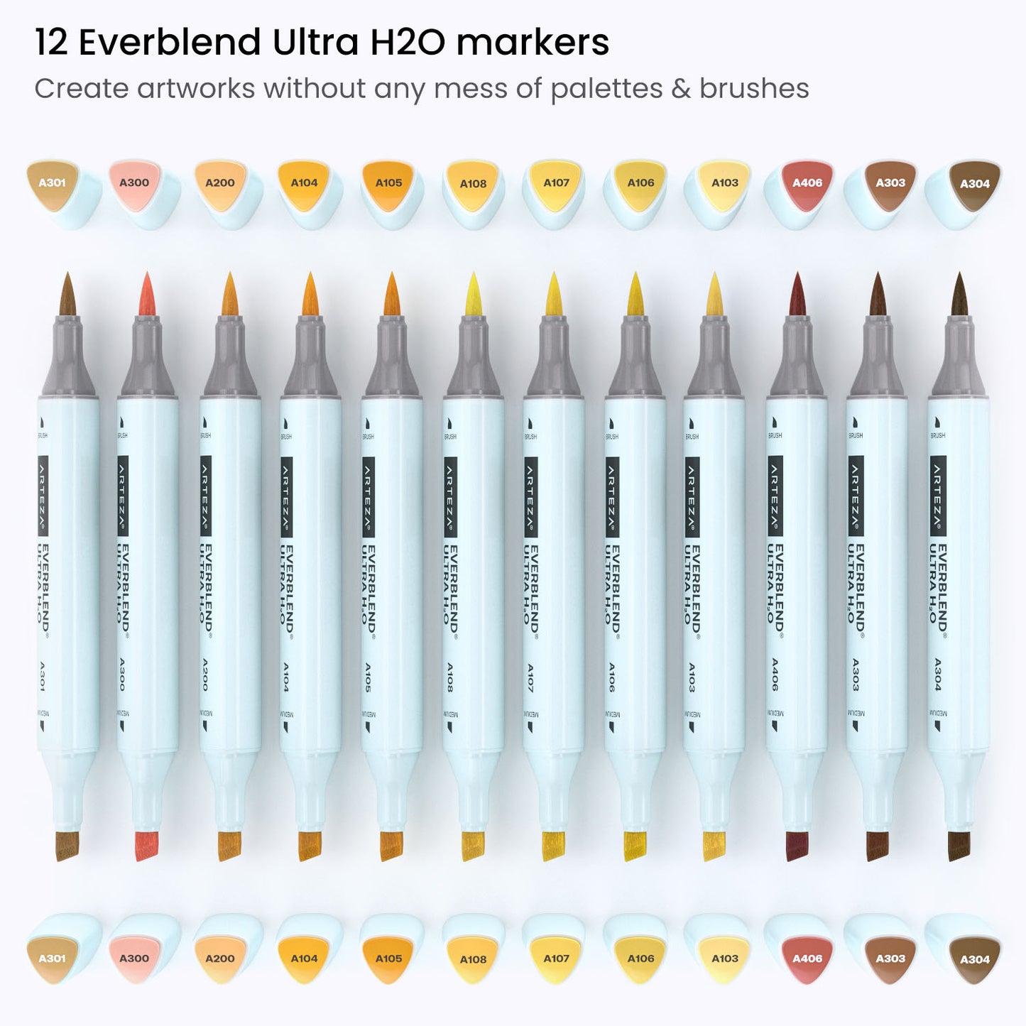 EverBlend™ Ultra H2O Markers, Earth Tones, Dual-Tip  - Set of 12