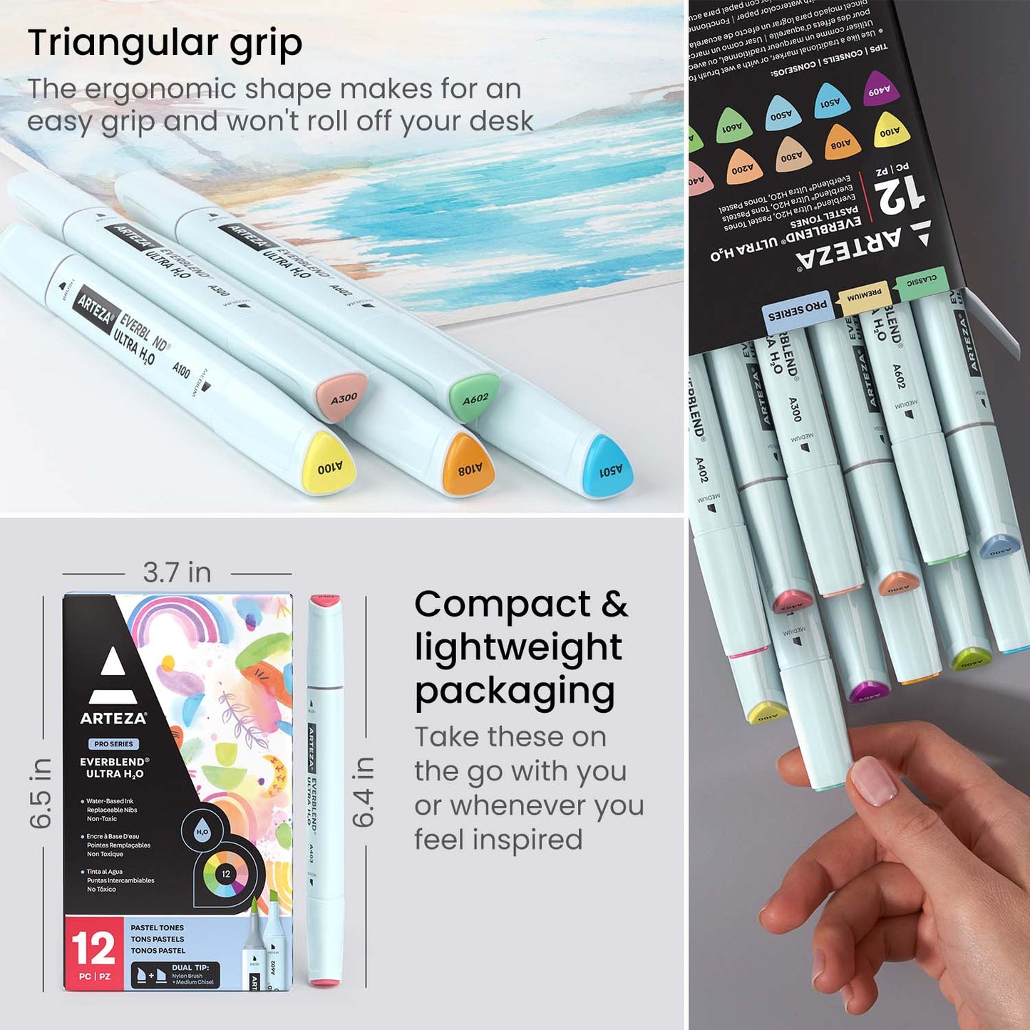 EverBlend™ Ultra H2O Markers, Pastel Tones, Dual-Tip - Set of 12