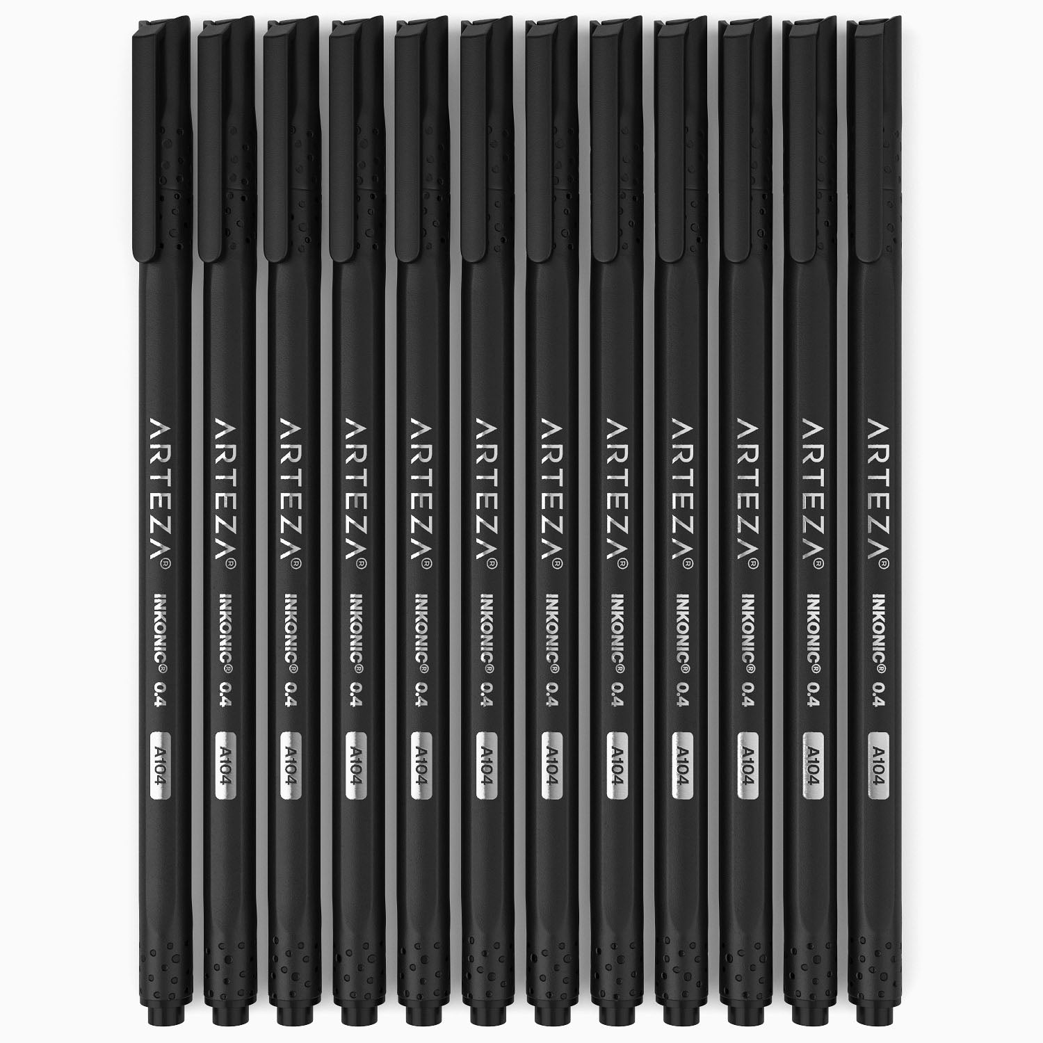 ARTEZA Micro-Line Ink Pens, Set of 5, Black Fineliners with