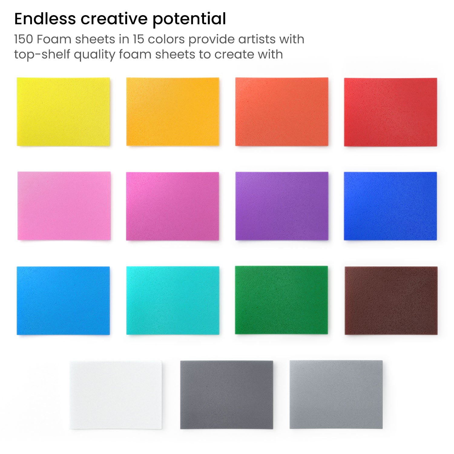 Arteza Foam Sheets, 150 Sheets, 15 Colors