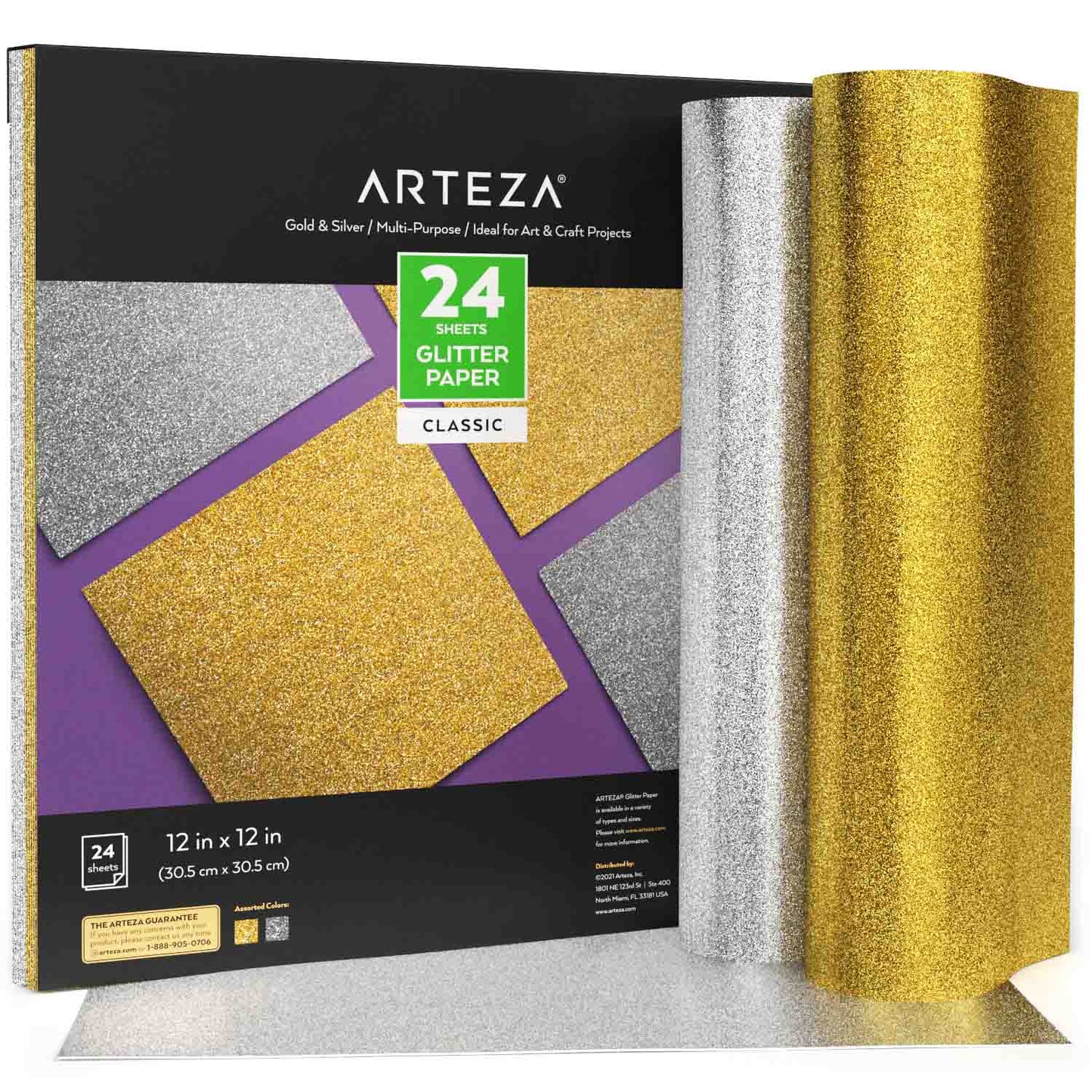 Gold and Silver Glitter Paper 12" x 12"