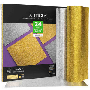 Gold and Silver Glitter Paper 12