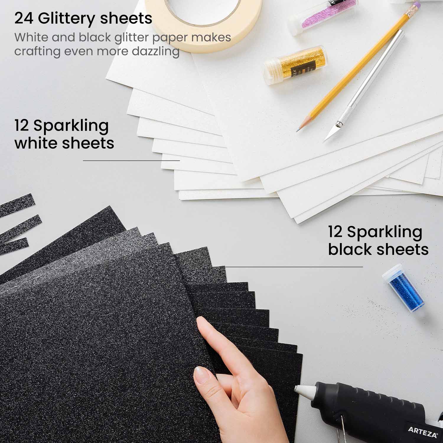 MIRRI SPARKLE VARIETY PACK - No Mess Glitter Paper - Mirri – The 12x12  Cardstock Shop